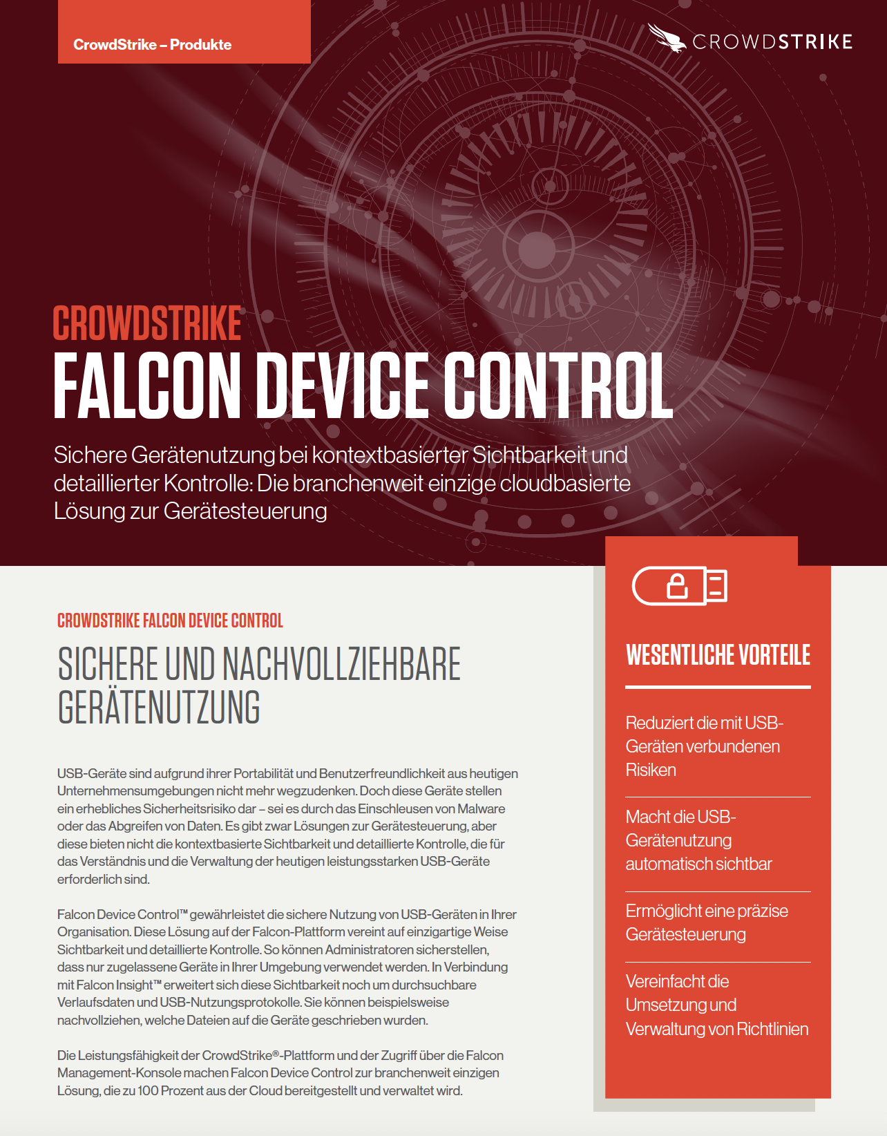 Falcon Device Control Data Sheet German Cover Image