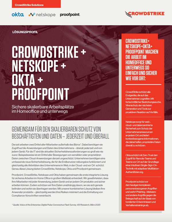 cover of german crowdstrike netskope okta proofpoint solution brief
